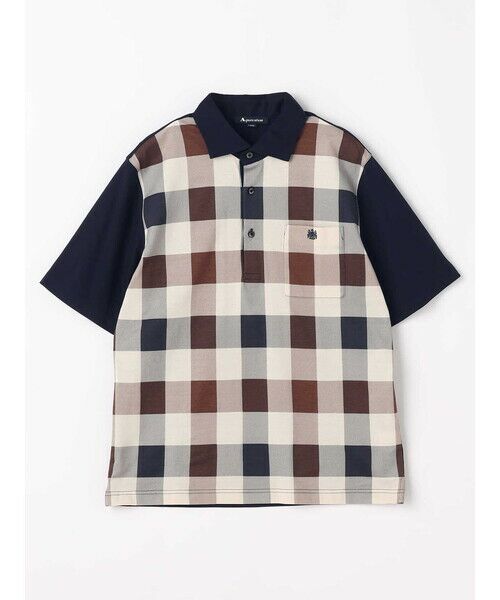 アクアスキュータム　半袖　POLOニット Club Check Print POLO （カットソー）｜Aquascutum / アクア
