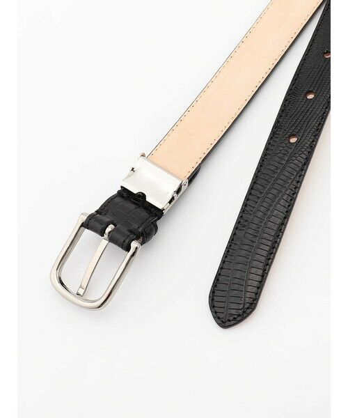 Aquascutum / アクアスキュータム ベルト・サスペンダー | Lizard Embossed Leather Belt | 詳細1