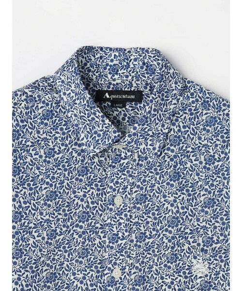 AQUA SCUTUM - 【Aquascutum】(M) 総柄 ストライプ アーガイル柄 シャツ ゴルフ Alternate Stripe Shirt