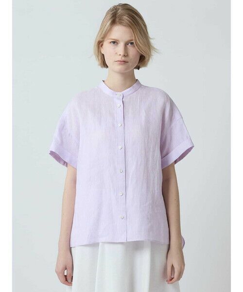 Aquascutum / アクアスキュータム シャツ・ブラウス | ナチュラルリネン バンドカラーシャツ | 詳細2