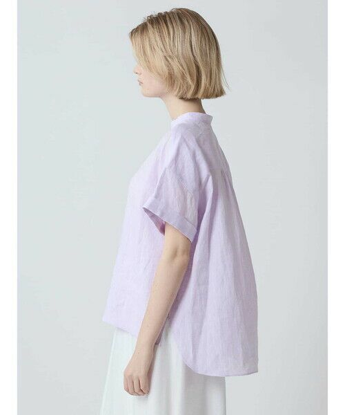 Aquascutum / アクアスキュータム シャツ・ブラウス | ナチュラルリネン バンドカラーシャツ | 詳細3