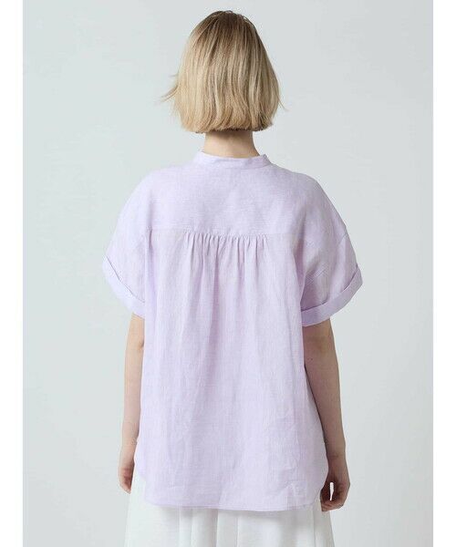 Aquascutum / アクアスキュータム シャツ・ブラウス | ナチュラルリネン バンドカラーシャツ | 詳細4