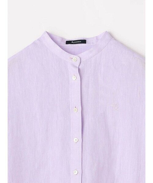 Aquascutum / アクアスキュータム シャツ・ブラウス | ナチュラルリネン バンドカラーシャツ | 詳細8