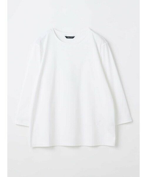 Aquascutum/アクアスキュータム スビンスムース7分袖カットソー ホワイト 10 Aquascutum/アクアスキュータム スビンスムース7分袖カットソー ホワイト 10