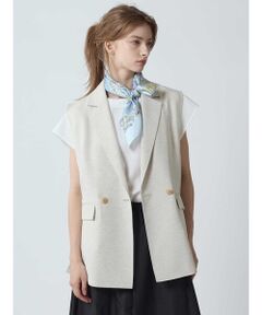 Aquascutum / アクアスキュータム テーラードジャケット | リネンライクオックス ジレ