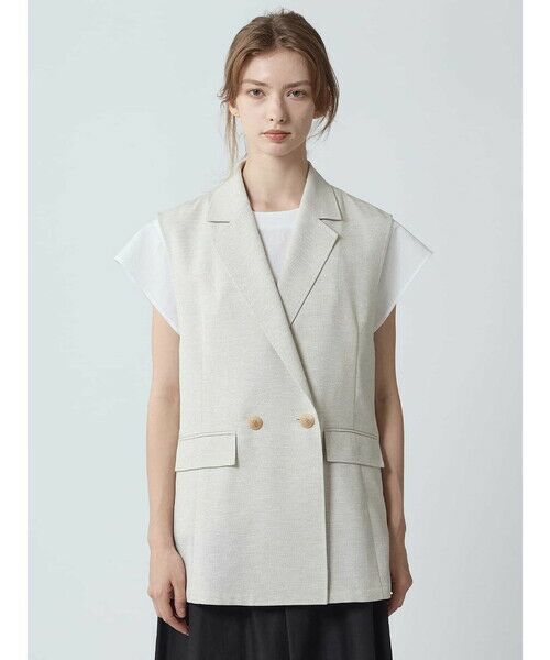 Aquascutum / アクアスキュータム テーラードジャケット | リネンライクオックス ジレ | 詳細2