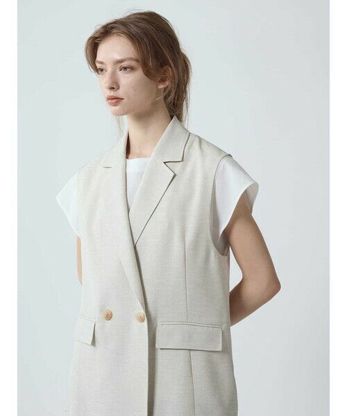 Aquascutum / アクアスキュータム テーラードジャケット | リネンライクオックス ジレ | 詳細6