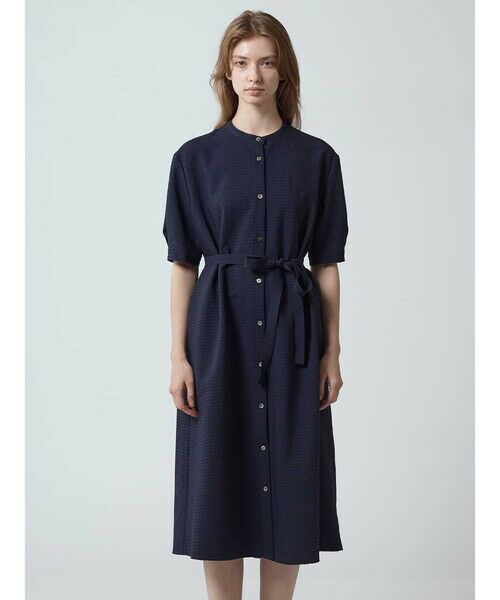 Aquascutum / アクアスキュータム ドレス | サッカーストレッチ シャツドレス | 詳細5