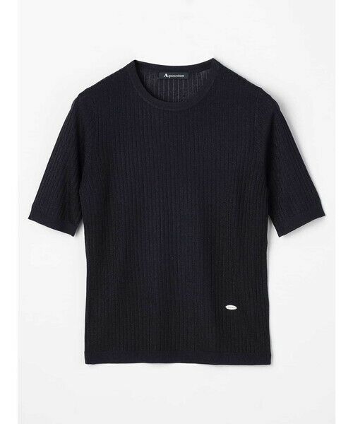 Aquascutum / アクアスキュータム ニット・セーター | 【アンサンブル対応】SILKY リブニットプルオーバー(ネイビー)