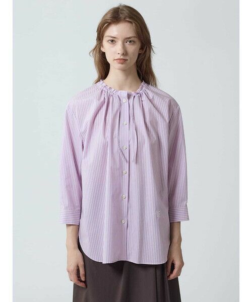 Aquascutum / アクアスキュータム シャツ・ブラウス | パステルストライプ ギャザーシャツ | 詳細2