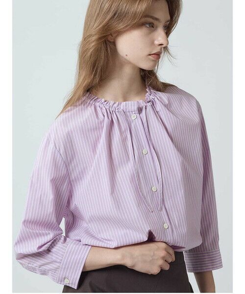 Aquascutum / アクアスキュータム シャツ・ブラウス | パステルストライプ ギャザーシャツ | 詳細6