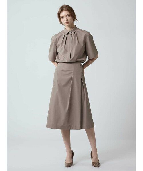 Aquascutum / アクアスキュータム ミニ・ひざ丈スカート | 【セットアップ対応】タックデザインスカート | 詳細1