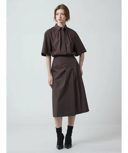 Aquascutum / アクアスキュータム ミニ・ひざ丈スカート | 【セットアップ対応】タックデザインスカート | 詳細12