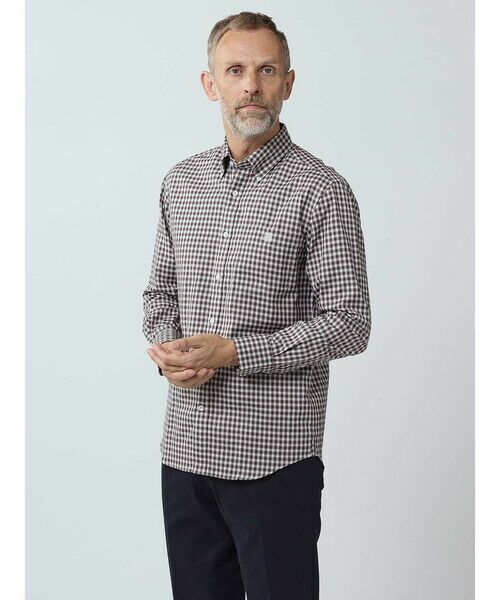 Aquascutum / アクアスキュータム シャツ・ブラウス | Small Ombre Check Shirt(ボルドー)