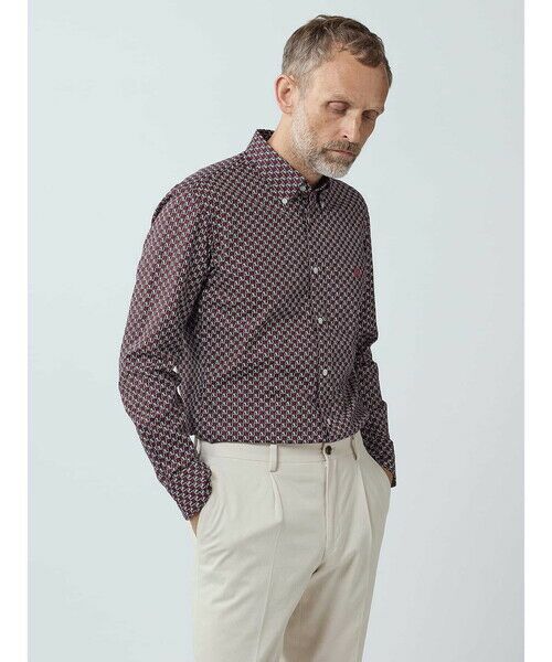 Aquascutum/アクアスキュータム AQ Motif Print Shirt ネイビー LL Aquascutum/アクアスキュータム AQ Motif Print Shirt ネイビー LL