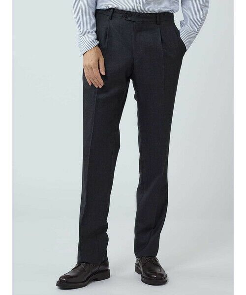 Aquascutum / アクアスキュータム スラックス・ドレスパンツ | Plain Twill Trousers(チャコール)