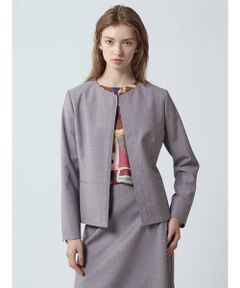 Aquascutum / アクアスキュータム テーラードジャケット | 【セットアップ対応】REDA ストレッチツイルノーカラージャケット