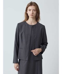 Aquascutum / アクアスキュータム テーラードジャケット | 【セットアップ対応】REDA ストレッチツイルノーカラージャケット