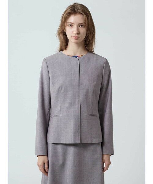 Aquascutum / アクアスキュータム テーラードジャケット | 【セットアップ対応】REDA ストレッチツイルノーカラージャケット | 詳細2