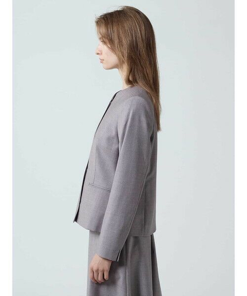 Aquascutum / アクアスキュータム テーラードジャケット | 【セットアップ対応】REDA ストレッチツイルノーカラージャケット | 詳細3