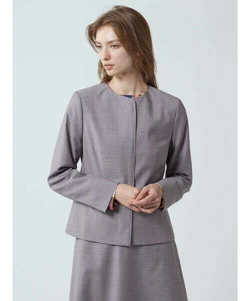 Aquascutum / アクアスキュータム テーラードジャケット | 【セットアップ対応】REDA ストレッチツイルノーカラージャケット | 詳細5