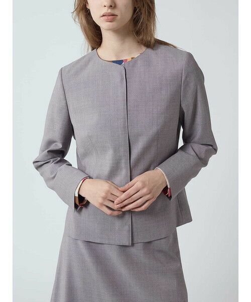 Aquascutum / アクアスキュータム テーラードジャケット | 【セットアップ対応】REDA ストレッチツイルノーカラージャケット | 詳細6