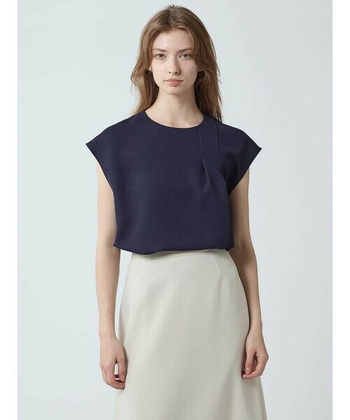 Aquascutum/アクアスキュータム 【セットアップ対応】ダブルクロス アシメタックブラウス ネイビー 10 Aquascutum/アクアスキュータム 【セットアップ対応】ダブルクロス アシメタックブラウス ネイビー 10