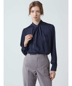 Aquascutum / アクアスキュータム シャツ・ブラウス | サテンボウタイブラウス