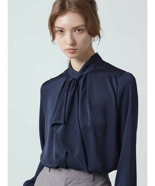 Aquascutum / アクアスキュータム シャツ・ブラウス | サテンボウタイブラウス | 詳細4