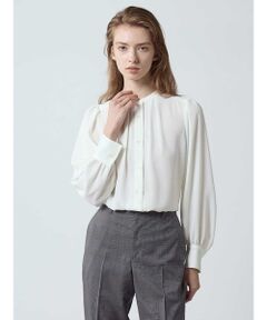 Aquascutum / アクアスキュータム シャツ・ブラウス | ギャザーパフスリーブブラウス