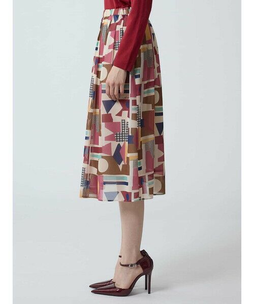 Aquascutum / アクアスキュータム ミニ・ひざ丈スカート | 【セットアップ対応】アブストラクトプリント スカート | 詳細3