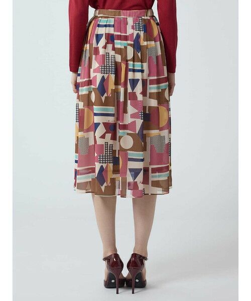 Aquascutum / アクアスキュータム ミニ・ひざ丈スカート | 【セットアップ対応】アブストラクトプリント スカート | 詳細4