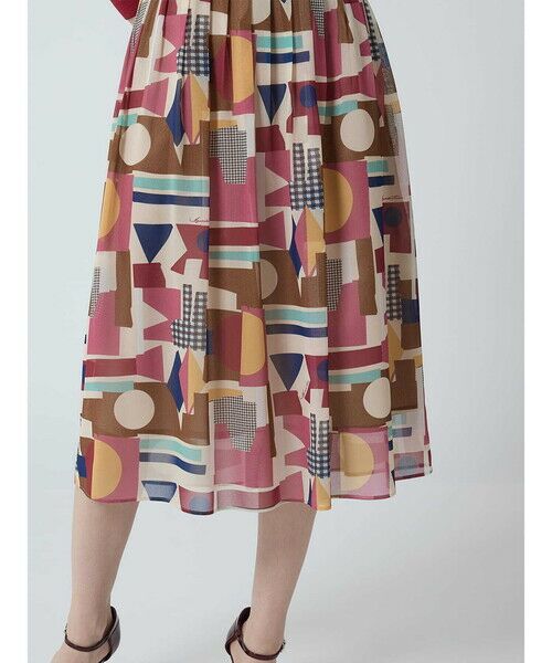 Aquascutum / アクアスキュータム ミニ・ひざ丈スカート | 【セットアップ対応】アブストラクトプリント スカート | 詳細5