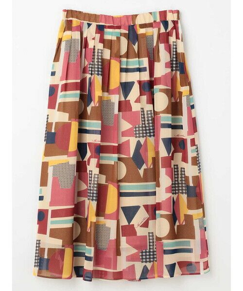 Aquascutum / アクアスキュータム ミニ・ひざ丈スカート | 【セットアップ対応】アブストラクトプリント スカート | 詳細6