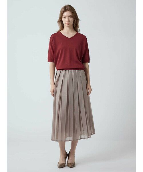 Aquascutum / アクアスキュータム ミニ・ひざ丈スカート | オーガンジープリーツスカート | 詳細1