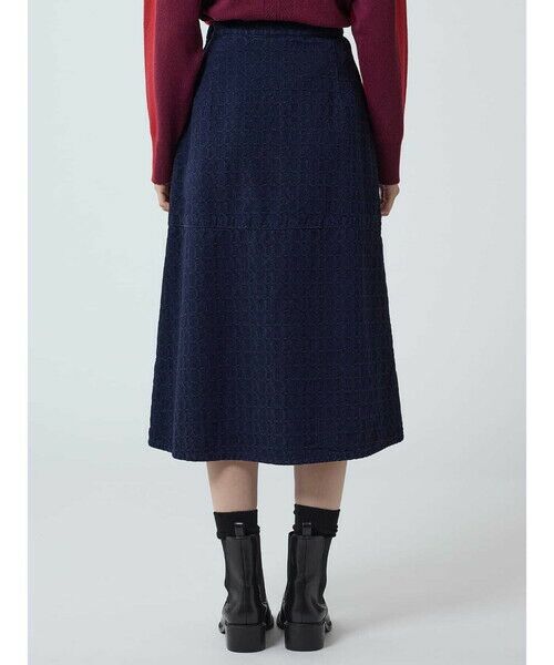 Aquascutum / アクアスキュータム ミニ・ひざ丈スカート | デニムジャカード セミフレアスカート | 詳細16