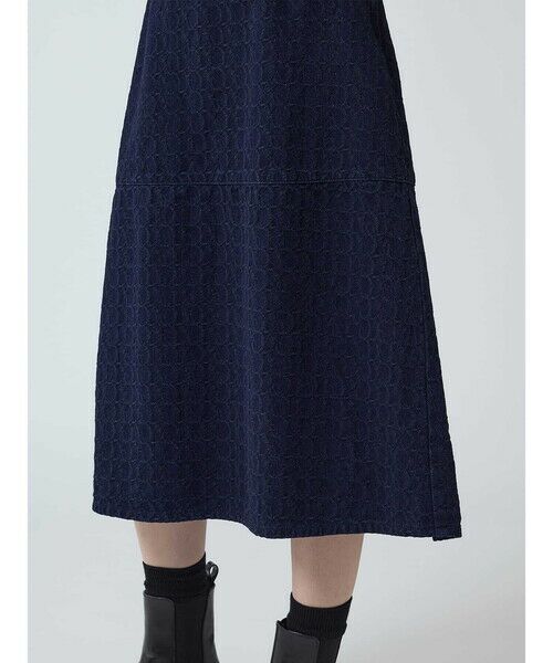 Aquascutum / アクアスキュータム ミニ・ひざ丈スカート | デニムジャカード セミフレアスカート | 詳細17