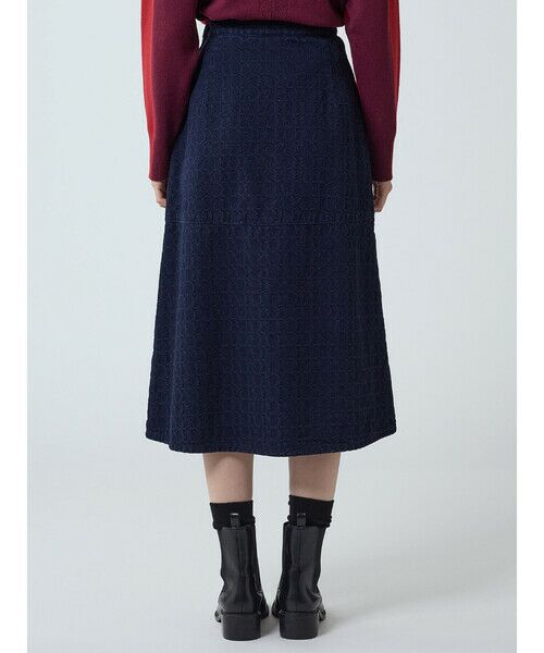 Aquascutum / アクアスキュータム ミニ・ひざ丈スカート | デニムジャカード セミフレアスカート | 詳細4