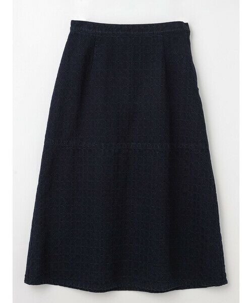 Aquascutum / アクアスキュータム ミニ・ひざ丈スカート | デニムジャカード セミフレアスカート | 詳細6