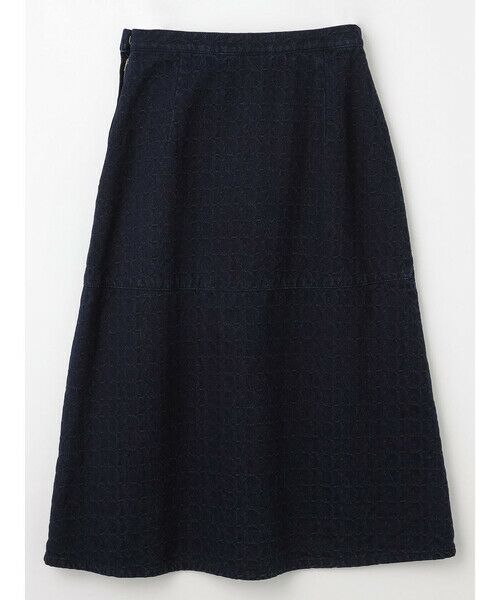 Aquascutum / アクアスキュータム ミニ・ひざ丈スカート | デニムジャカード セミフレアスカート | 詳細7