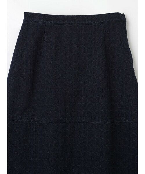 Aquascutum / アクアスキュータム ミニ・ひざ丈スカート | デニムジャカード セミフレアスカート | 詳細8