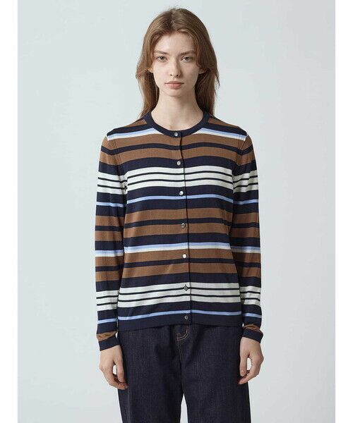 Aquascutum / アクアスキュータム ニット・セーター | 【アンサンブル対応】Super140’ｓ ニット ボーダーカーディガン | 詳細4