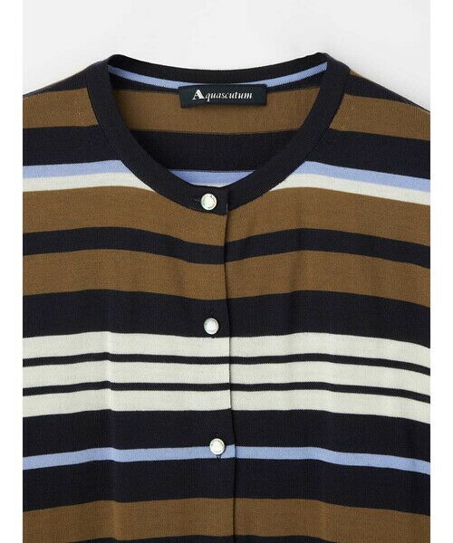 Aquascutum / アクアスキュータム ニット・セーター | 【アンサンブル対応】Super140’ｓ ニット ボーダーカーディガン | 詳細9