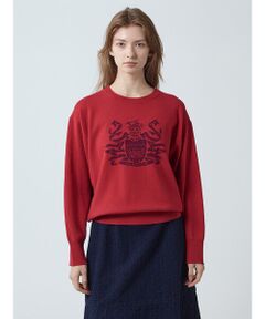 Aquascutum / アクアスキュータム ニット・セーター | カシミヤ混 クレストインターシャニット