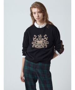 Aquascutum / アクアスキュータム ニット・セーター | カシミヤ混 クレストインターシャニット