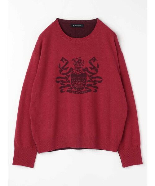 Aquascutum / アクアスキュータム ニット・セーター | カシミヤ混 クレストインターシャニット | 詳細7