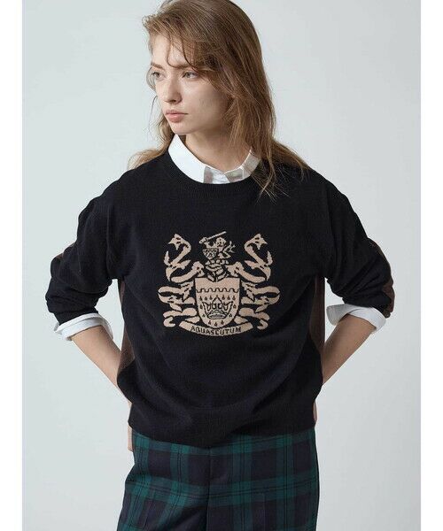 Aquascutum / アクアスキュータム ニット・セーター | カシミヤ混 クレストインターシャニット | 詳細28