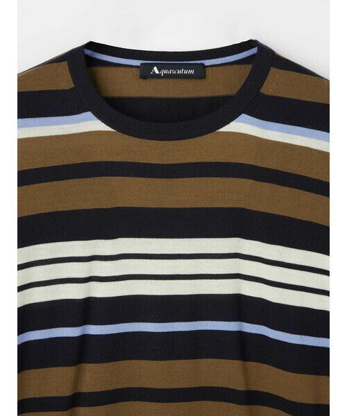 Aquascutum / アクアスキュータム ニット・セーター | 【アンサンブル対応】Super140’ｓニット ボーダープルオーバー | 詳細8