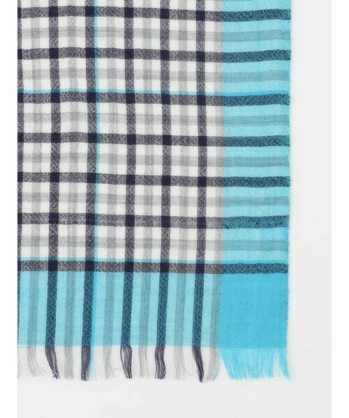 Aquascutum / アクアスキュータム マフラー・ショール・スヌード・ストール | ウールシルクカシミヤ チェックストール | 詳細1