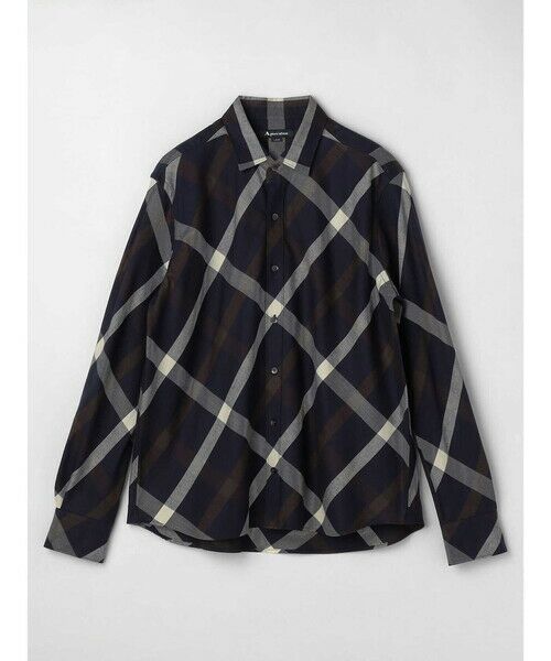 Aquascutum/アクアスキュータム Bias Big Check Over Shirt ネイビー L Aquascutum/アクアスキュータム Bias Big Check Over Shirt ネイビー L